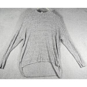 Juicy Couture Shirt Womens Size Medium Gray Ribbed Long Sleeve Sweatshirt